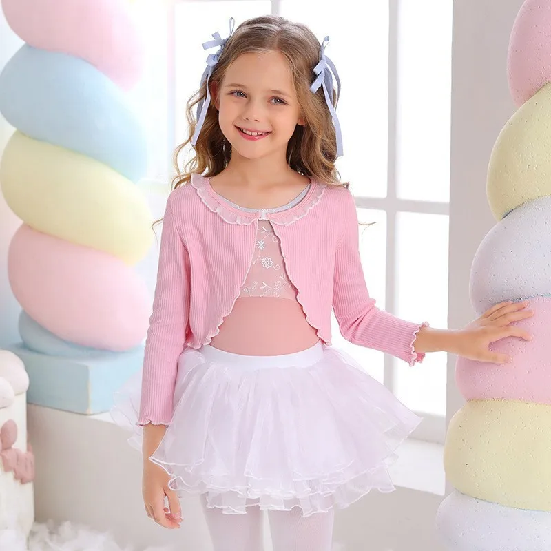 Girls' Knit Cardigan, Ruffled Long-Sleeve Dance Top, Ballet Practice Outfit, Small Jacket, Shawl, Dance Cover Up for Ballet
Girls' Knit Cardigan, Ruffled Long-Sleeve Dance Top, Ballet Practice Outfit, Small Jacket, Shawl, Dance Cover Up for Ballet