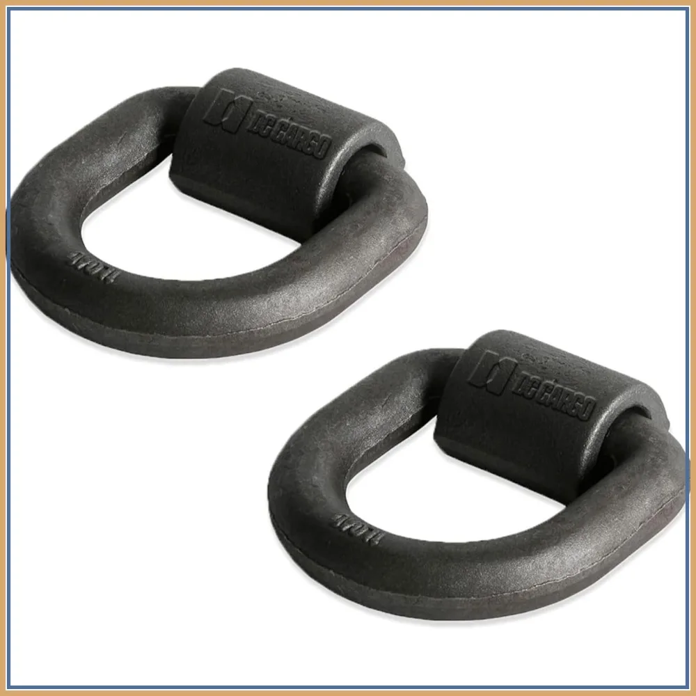 Super Heavy-Duty Forged Steel D-Ring Tie-Down Anchors 1" 2 Pack, 46,800 lb Breaking Strength
Super Heavy-Duty Forged Steel D-Ring Tie-Down Anchors 1" 2 Pack, 46,800 lb Breaking Strength