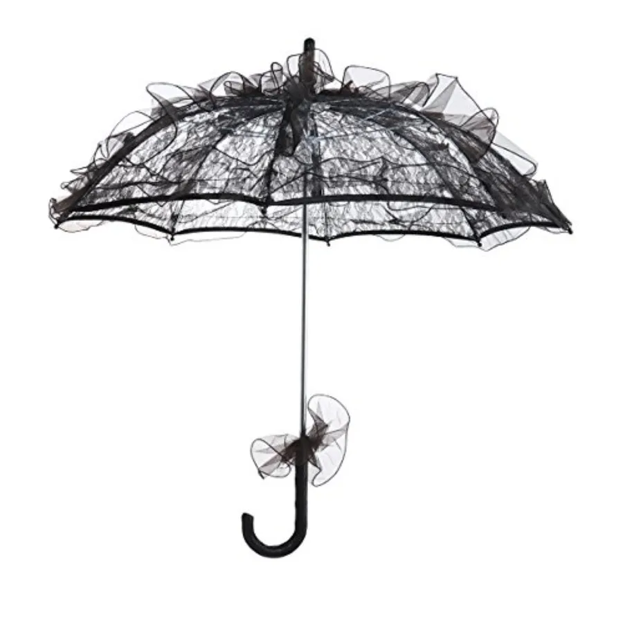 LUOEM Wedding Lace Parasol Umbrella Wedding Bride Umbrella Black Photo Prop for Bridal Decoration - Size Small
LUOEM Wedding Lace Parasol Umbrella Wedding Bride Umbrella Black Photo Prop for Bridal Decoration - Size Small