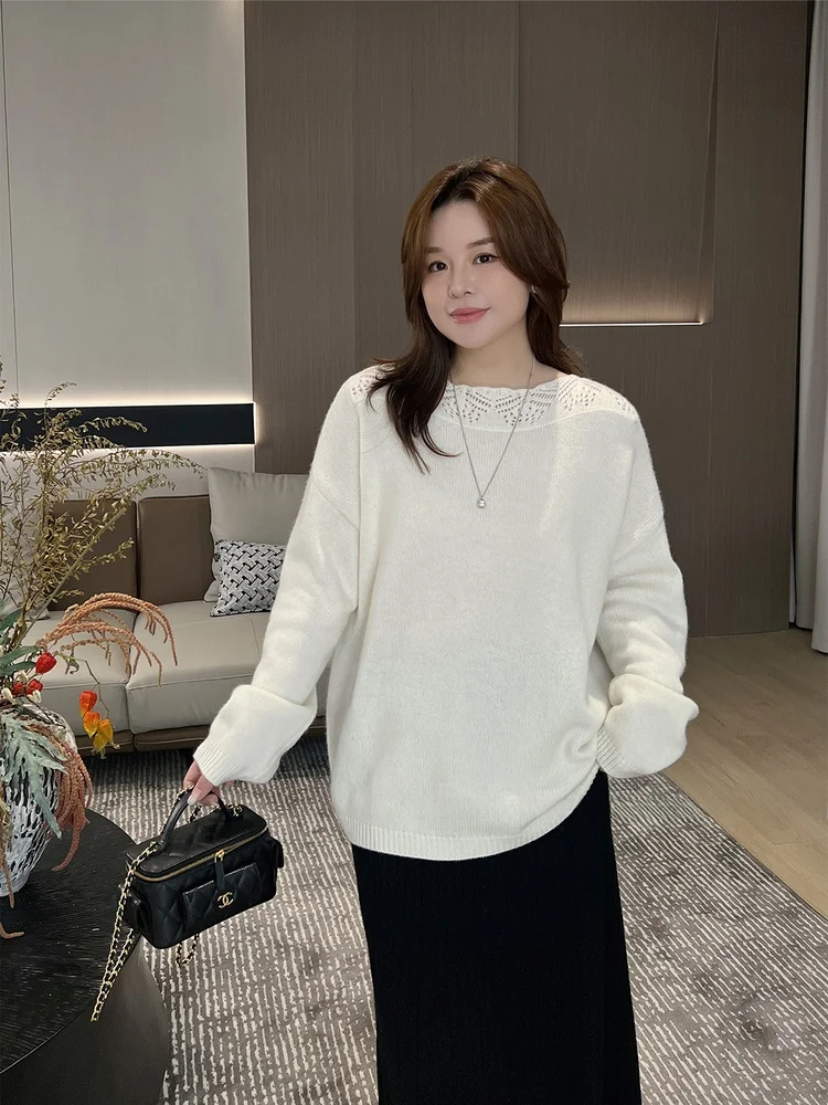 Autumn Winter Knitwear Beautiful 00% Wool Hollow out Crochet Slimming for plus Size Women Cozy Warm Long Sve round Ne S...
Autumn Winter Knitwear Beautiful 00% Wool Hollow out Crochet Slimming for plus Size Women Cozy Warm Long Sve round Ne S...