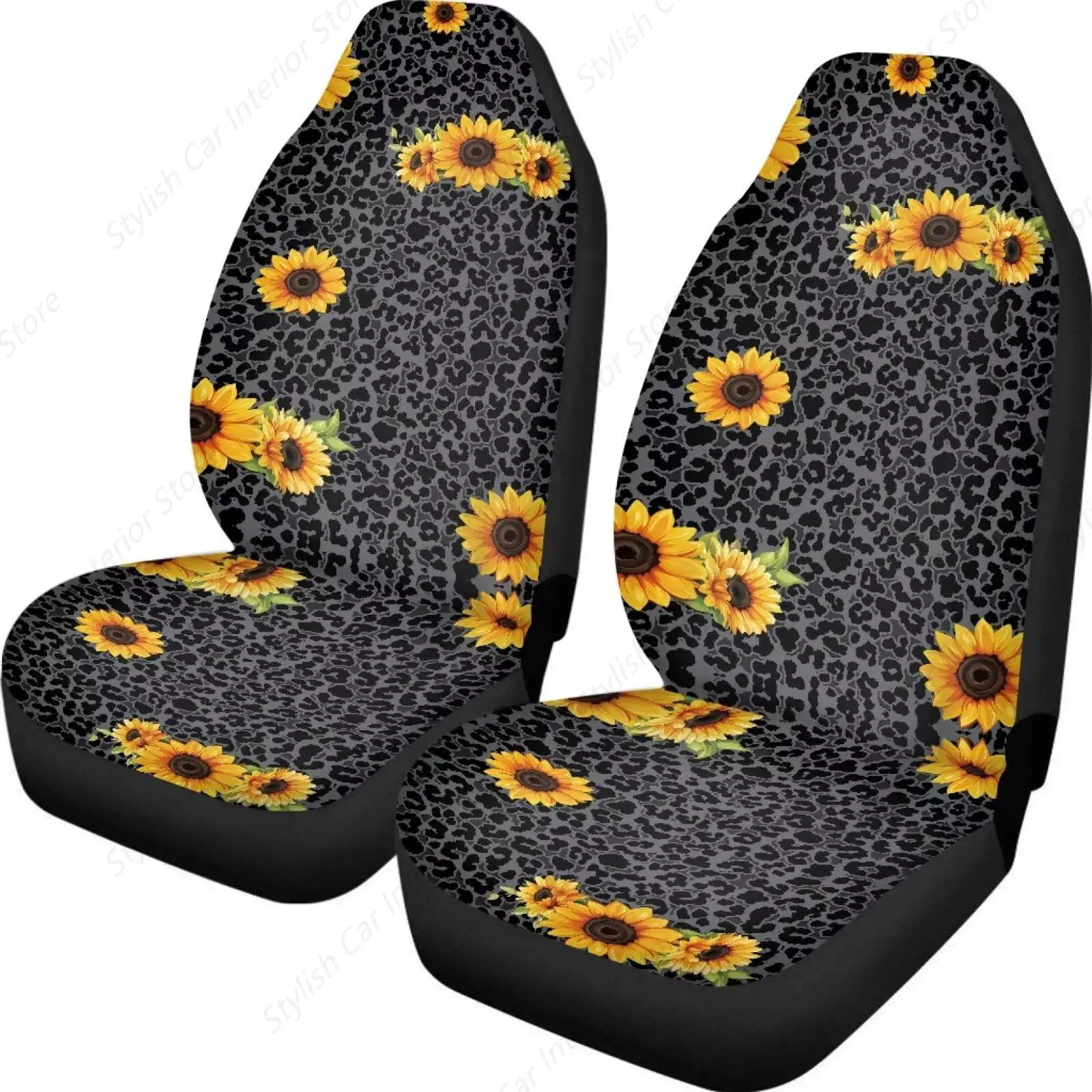 Gray Leopard Print Universal Car Front Seat Cover Sunflower Automotive Seat Cover Accessories Car Interior Decor for SUV Van
Gray Leopard Print Universal Car Front Seat Cover Sunflower Automotive Seat Cover Accessories Car Interior Decor for SUV Van