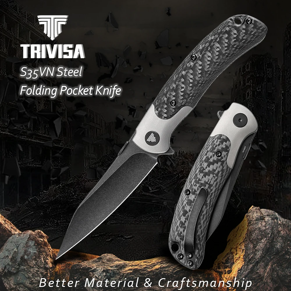 TRIVISA EDC Pocket Folding Knife for man,Camping Hunt Hiking Outdoor High quality Wilderness Survival Tool
TRIVISA EDC Pocket Folding Knife for man,Camping Hunt Hiking Outdoor High quality Wilderness Survival Tool