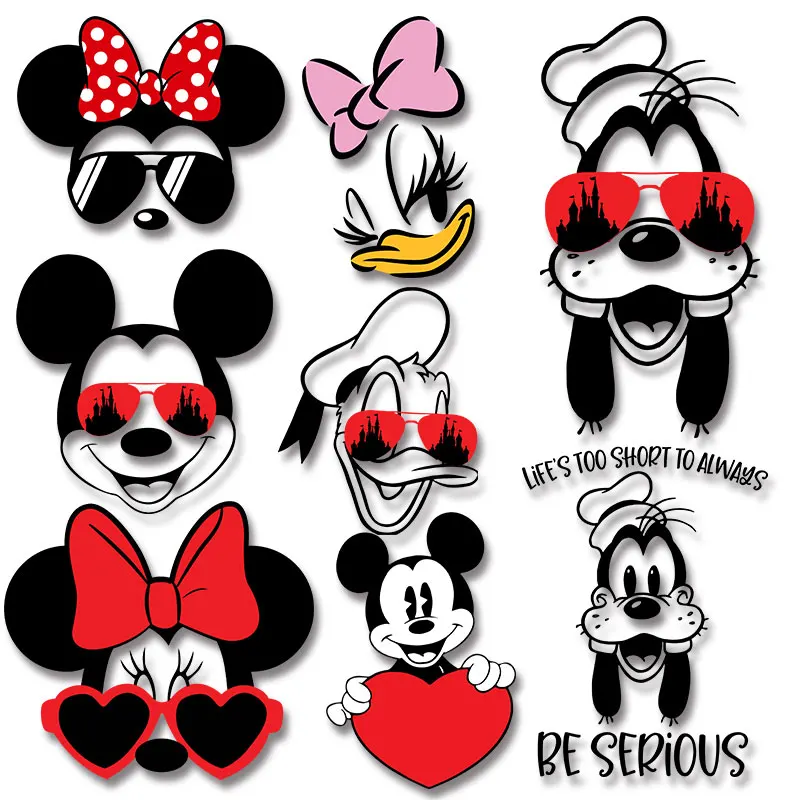 Cartoon Animal Mickey Minnie Bow Love Heart Donald Duck Glasses Heat Transfer PVC Patch Clothing thermoadhesive patches
Cartoon Animal Mickey Minnie Bow Love Heart Donald Duck Glasses Heat Transfer PVC Patch Clothing thermoadhesive patches