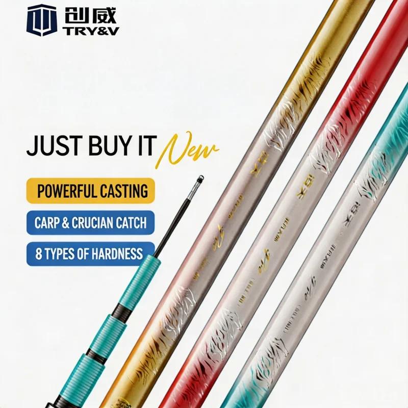 TRUVEX 2.7m 3m 3.3m 3.6m 3.9m 4.5m 5.4m 8H 46T Carbon Ultra Light Hard Dual Bearing Taiwan Style Carp Tilapia Hand Fishing Rod
TRUVEX 2.7m 3m 3.3m 3.6m 3.9m 4.5m 5.4m 8H 46T Carbon Ultra Light Hard Dual Bearing Taiwan Style Carp Tilapia Hand Fishing Rod