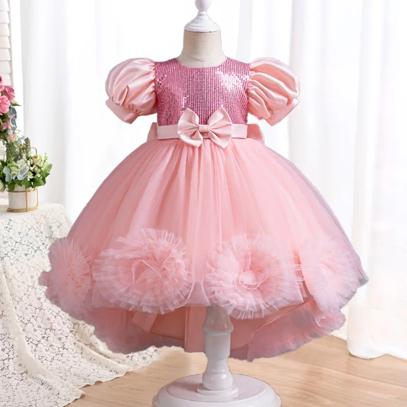 0-5 Fashionable bubble sleeve fluffy dress Carnival birthday party performance costume Girl's sequin bow princess dress
0-5 Fashionable bubble sleeve fluffy dress Carnival birthday party performance costume Girl's sequin bow princess dress