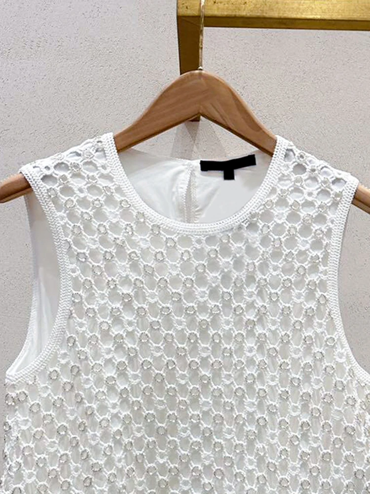 M Home Nan You High End Women's Knitted Hollow out Diamond Embellied Csole Top Faion Commute Sle ort Length 
M Home Nan You High End Women's Knitted Hollow out Diamond Embellied Csole Top Faion Commute Sle ort Length