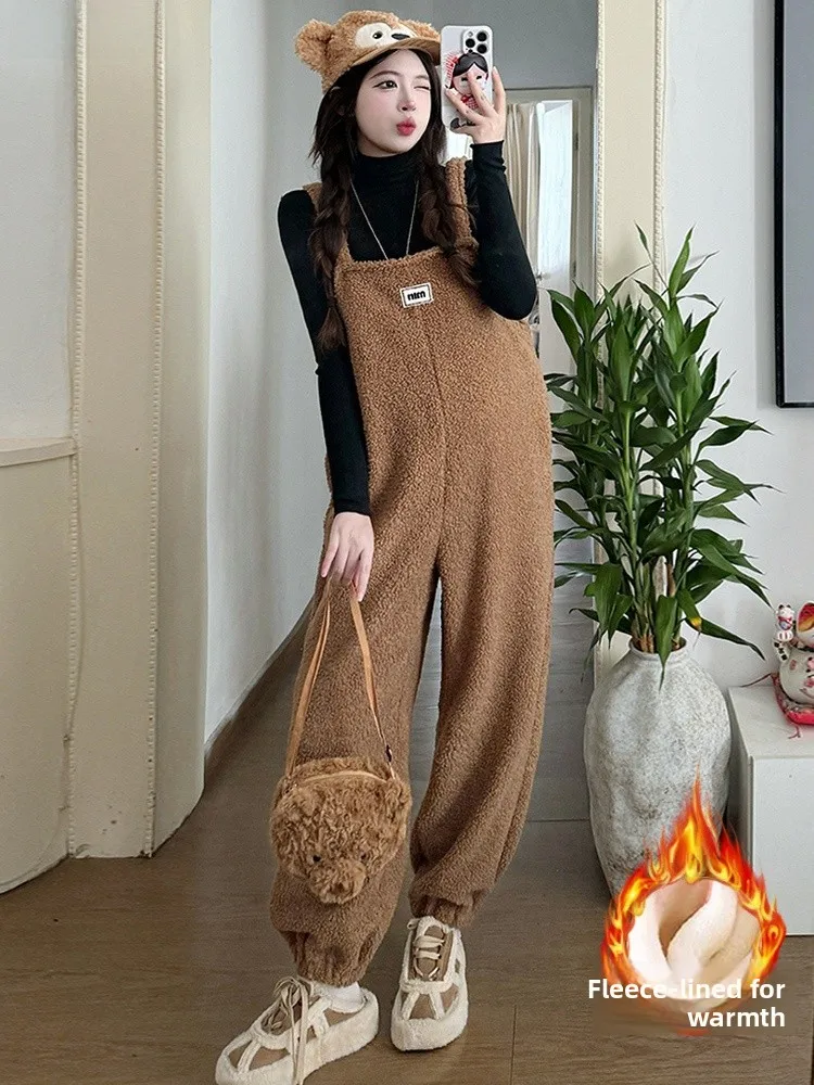 Зимние теплые бархатные комбинезоны из ягненка, женские большие размеры, Thiened Faion, костюм для беременных, брюки-комбинезон с высокой талией, полиэфирное волокно
Зимние теплые бархатные комбинезоны из ягненка, женские большие размеры, Thiened Faion, костюм для беременных, брюки-комбинезон с высокой талией, полиэфирное волокно