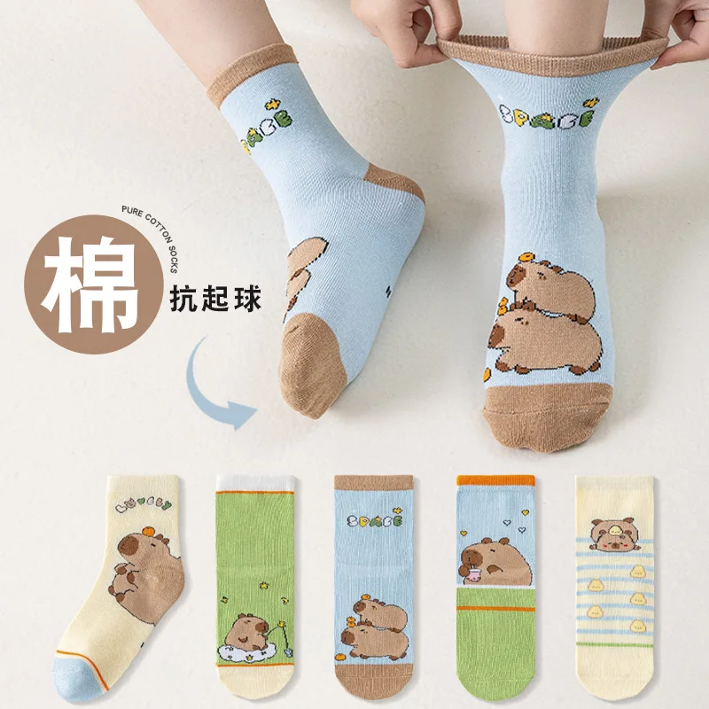 5 пар новых детских носков с капибарой для девочек и мальчиков, дышащие, с мультяшным рисунком, милые носки из чесаного хлопка, зимние, в стиле хип-хоп, харадзюку, для детей
5 пар новых детских носков с капибарой для девочек и мальчиков, дышащие, с мультяшным рисунком, милые носки из чесаного хлопка, зимние, в стиле хип-хоп, харадзюку, для детей