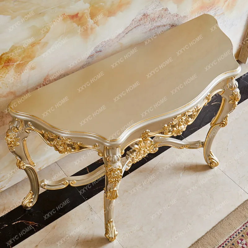 Solid wood entrance hall, villa living room, water-based paint, carved gold and silver decorative table
Solid wood entrance hall, villa living room, water-based paint, carved gold and silver decorative table