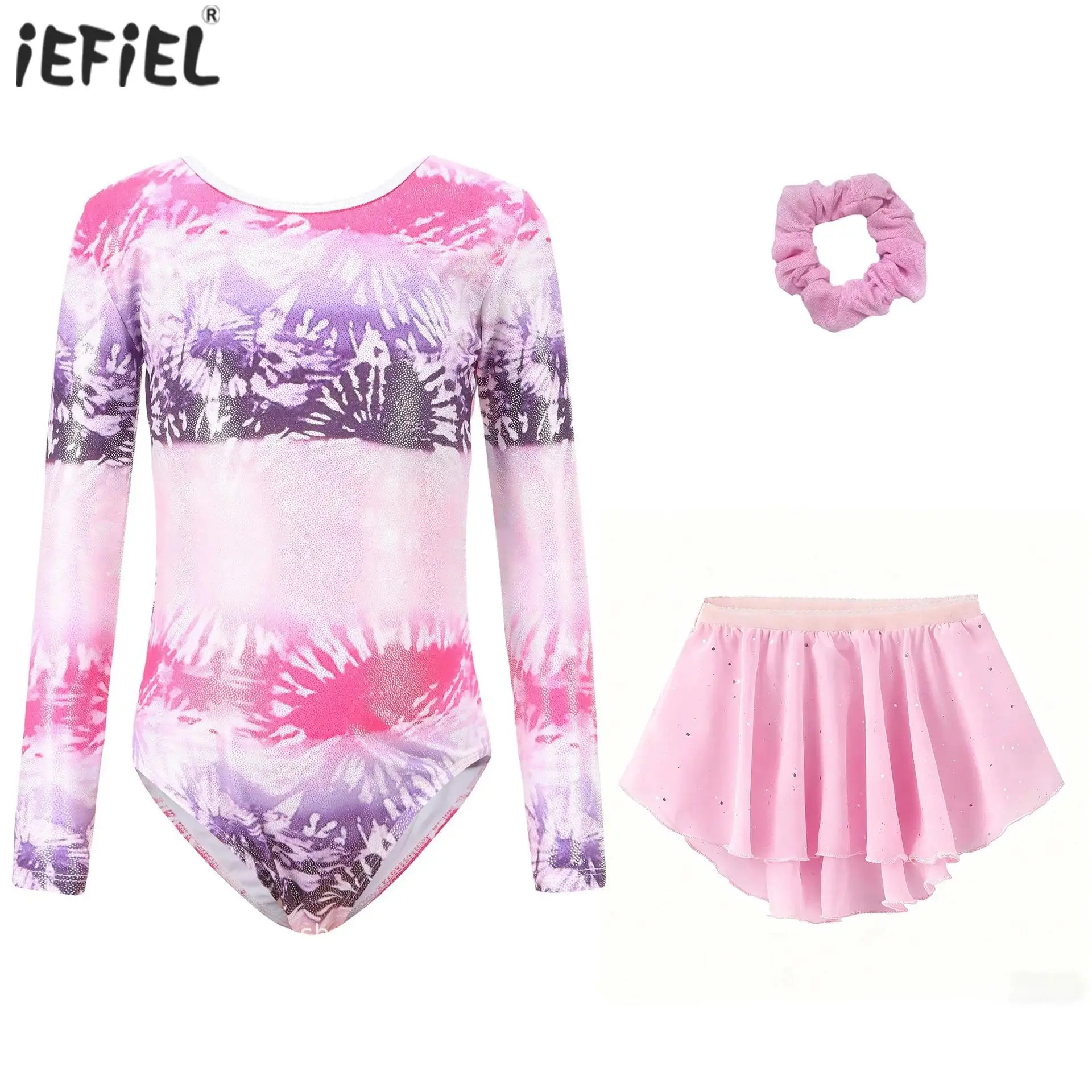 Kids Girls Ballet Gymnastics Dance Outfit Metallic Long Sleeve Printed Leotard with Sequined Skirt and Hair Band Dance Suits
Kids Girls Ballet Gymnastics Dance Outfit Metallic Long Sleeve Printed Leotard with Sequined Skirt and Hair Band Dance Suits
