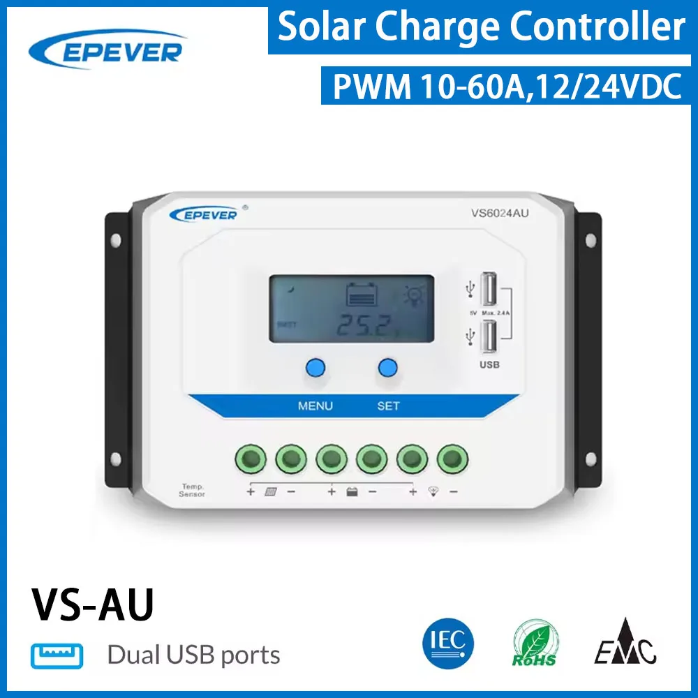 Контроллер заряда солнечных батарей EPEVER 10A 20A 30A 45A 60A 12/24В PWM VSAU, интеллектуальный регулятор солнечной энергии с ЖК-дисплеем
Контроллер заряда солнечных батарей EPEVER 10A 20A 30A 45A 60A 12/24В PWM VSAU, интеллектуальный регулятор солнечной энергии с ЖК-дисплеем