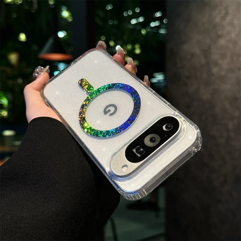 Роскошный прозрачный блестящий магнитный чехол для Google Pixel 9A 8A 10 Pro XL, блестящий чехол для беспроводной зарядки Magsafe
Роскошный прозрачный блестящий магнитный чехол для Google Pixel 9A 8A 10 Pro XL, блестящий чехол для беспроводной зарядки Magsafe