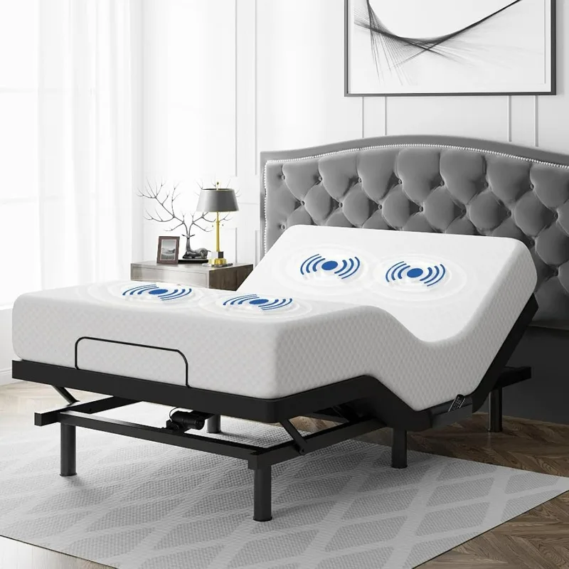Adjustable Bed Frame Queen Size with Remote & Massage - Electric Beds Bases, Zero Gravity, Dual Side USB, Side Pockets
Adjustable Bed Frame Queen Size with Remote & Massage - Electric Beds Bases, Zero Gravity, Dual Side USB, Side Pockets