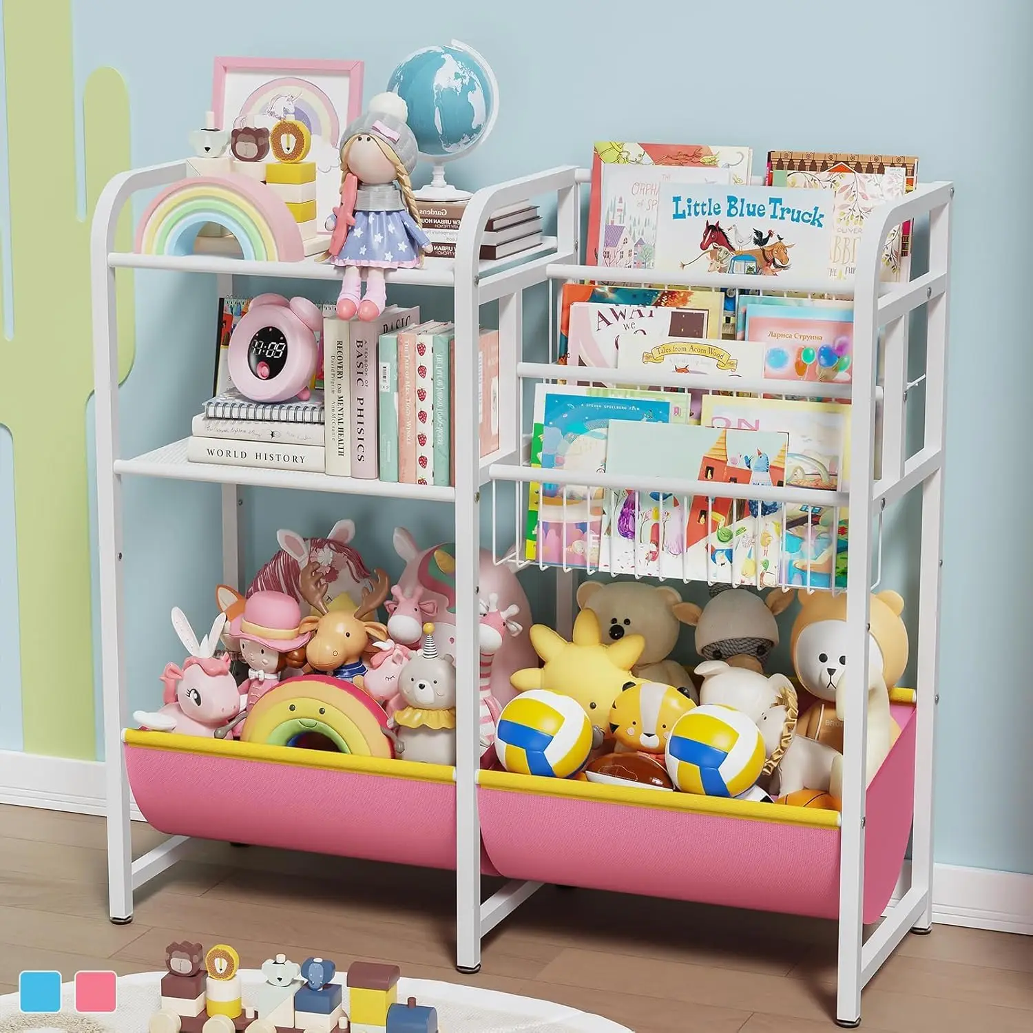 3-Tier Kids Bookshelf and Toy Storage, Toddler Book Display Shelf for Playroom, Bedroom, Nursery, Pink
3-Tier Kids Bookshelf and Toy Storage, Toddler Book Display Shelf for Playroom, Bedroom, Nursery, Pink