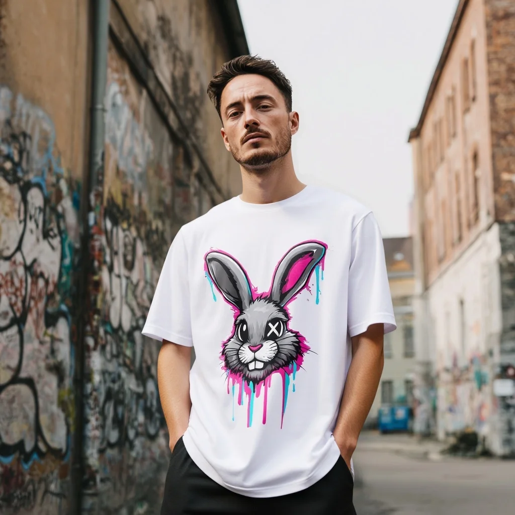 Мужская повседневная футболка Teevo с принтом кролика и граффити, уличная модная летняя повседневная одежда
Мужская повседневная футболка Teevo с принтом кролика и граффити, уличная модная летняя повседневная одежда