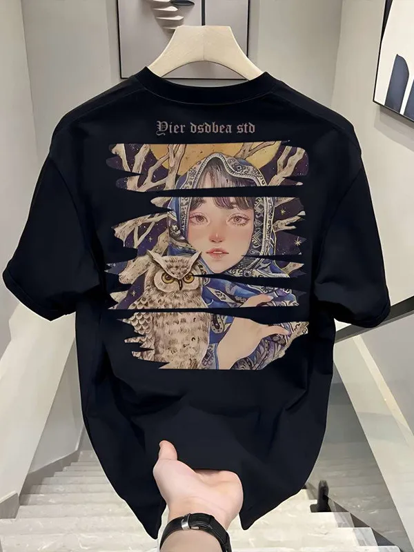 2026 Cotton Fashion American Cool and Stylish T-shirt Trendy Personalized Print Summer Round-neck Casual Short-Sleeved Shirt
2026 Cotton Fashion American Cool and Stylish T-shirt Trendy Personalized Print Summer Round-neck Casual Short-Sleeved Shirt