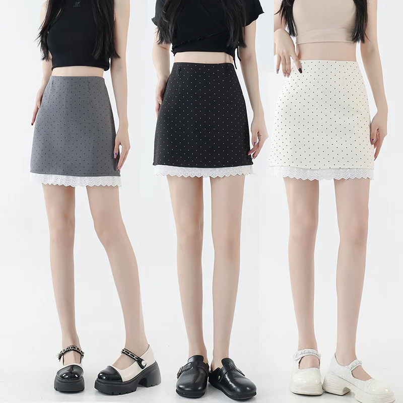 Girls Sweet Fashion High Waist Thin Skirts Female Lace Patchwork Short Dress Lady Classic Elegant Polka Dot A-line Skirts
Girls Sweet Fashion High Waist Thin Skirts Female Lace Patchwork Short Dress Lady Classic Elegant Polka Dot A-line Skirts