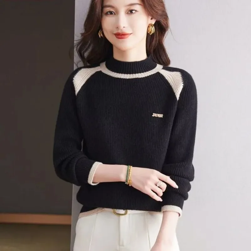 Полуводолазка контрастного цвета, короткий стиль, новинка 2025, осень-зима, свободный женский свитер с утолщенным дном
Полуводолазка контрастного цвета, короткий стиль, новинка 2025, осень-зима, свободный женский свитер с утолщенным дном