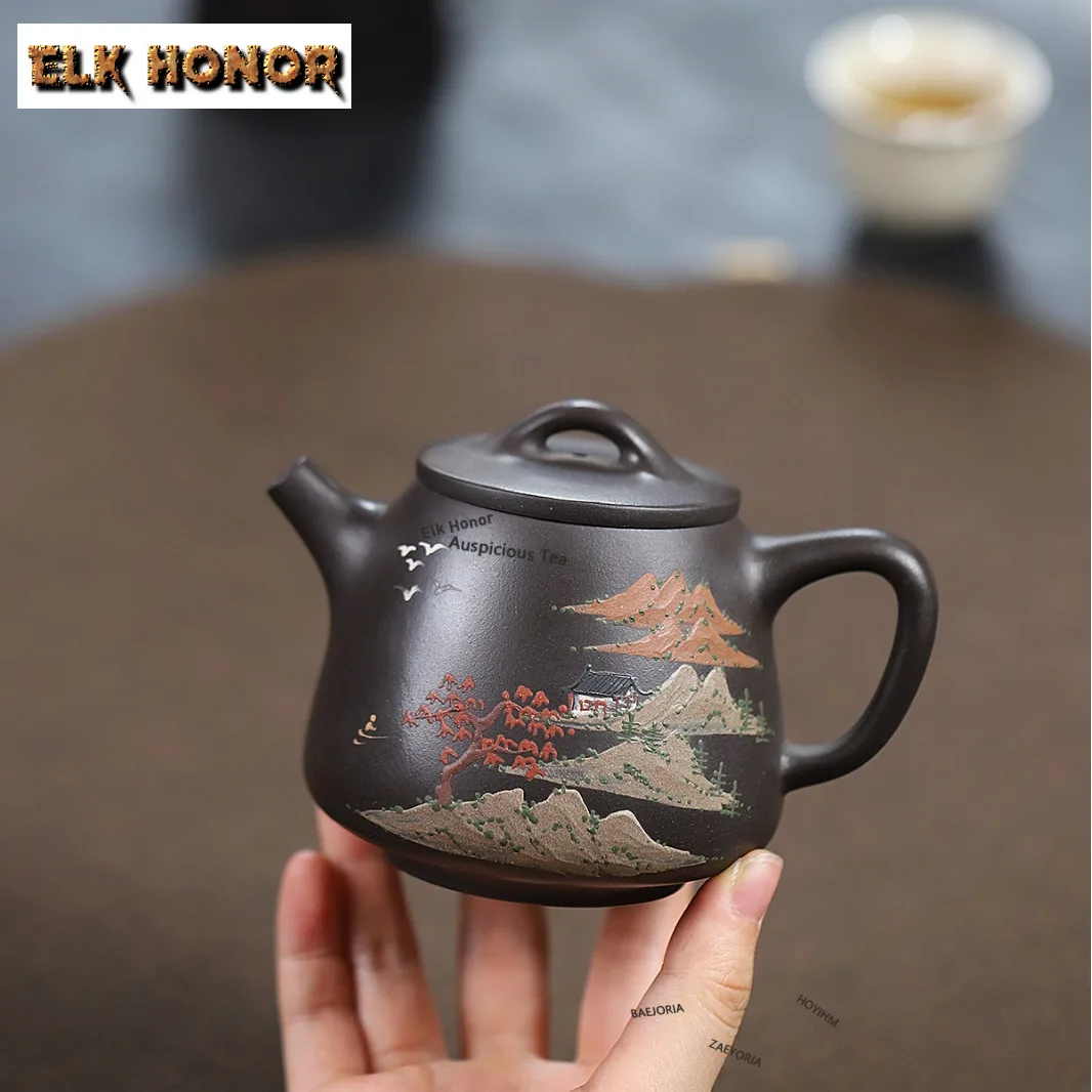 270ml Yixing Purple Clay Teapots Artists Handmade High Stone Spoon Pot Raw Ore Stone Yellow Mud Kettle Zisha Tea Set Drinkware
270ml Yixing Purple Clay Teapots Artists Handmade High Stone Spoon Pot Raw Ore Stone Yellow Mud Kettle Zisha Tea Set Drinkware