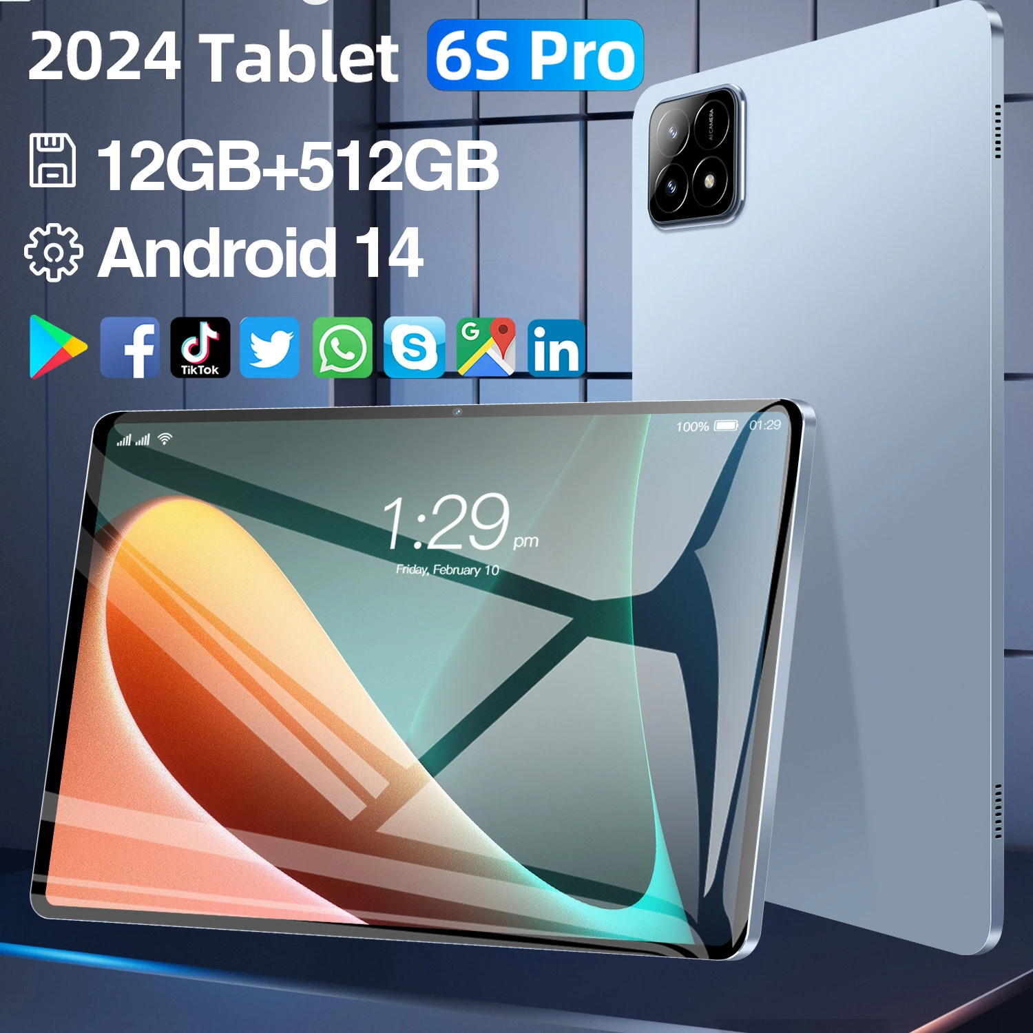 New Pad 6s Pro Tablet PC Global Version 11 inch HD 4K Android 14 16GB+1TB 20000mAh 5G Dual SIM Bluetooth WiFi GPS Tablet 2025
New Pad 6s Pro Tablet PC Global Version 11 inch HD 4K Android 14 16GB+1TB 20000mAh 5G Dual SIM Bluetooth WiFi GPS Tablet 2025