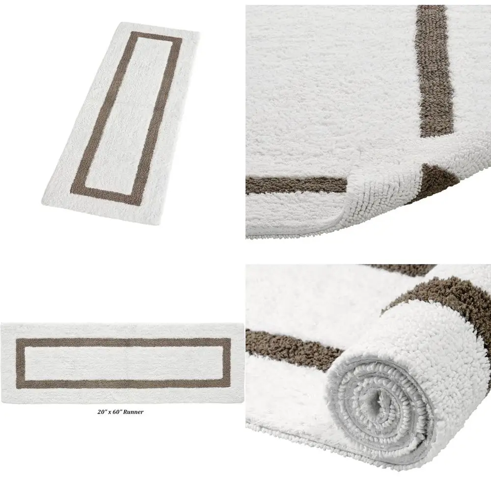 Двусторонний коврик для ванной из 100% хлопка - моющийся, впитывающий, 20 x 60 см, белый и бежевый, для ванной комнаты, душа, ванны
Двусторонний коврик для ванной из 100% хлопка - моющийся, впитывающий, 20 x 60 см, белый и бежевый, для ванной комнаты, душа, ванны