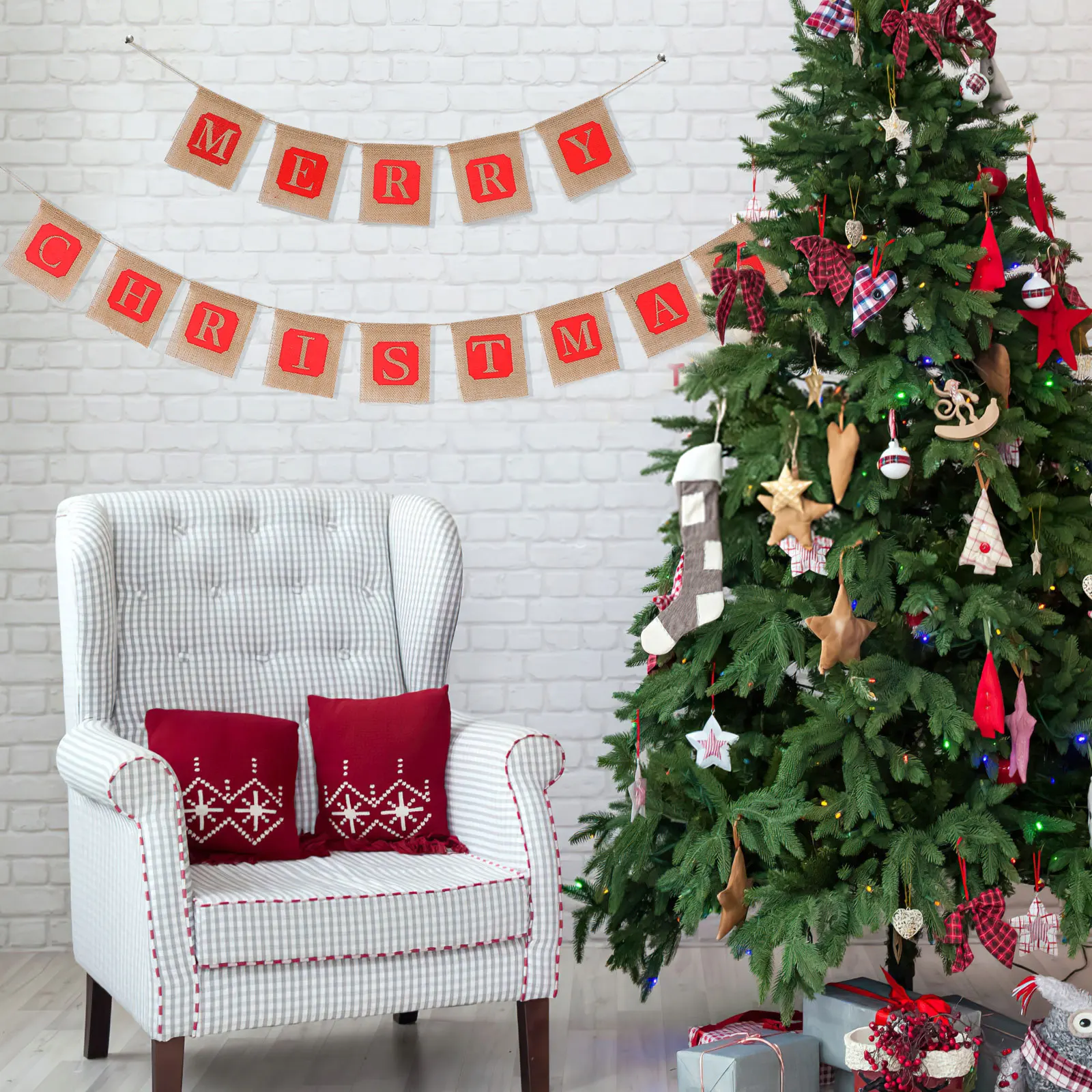 Merry Christmas Burlap Banners 12X14Cm Flags 1.4M/1.8M Garland Red Brown Holiday Decoration Jute Garlands Tree Home Party
Merry Christmas Burlap Banners 12X14Cm Flags 1.4M/1.8M Garland Red Brown Holiday Decoration Jute Garlands Tree Home Party