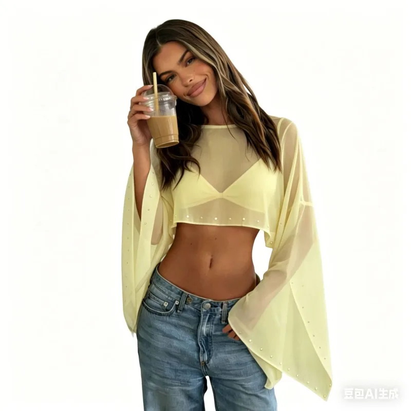 2026 Knitted Short Blouse with Pearl Design Comfortable and Versatile Casual and Beautiful Amazon Europe and The United States
2026 Knitted Short Blouse with Pearl Design Comfortable and Versatile Casual and Beautiful Amazon Europe and The United States