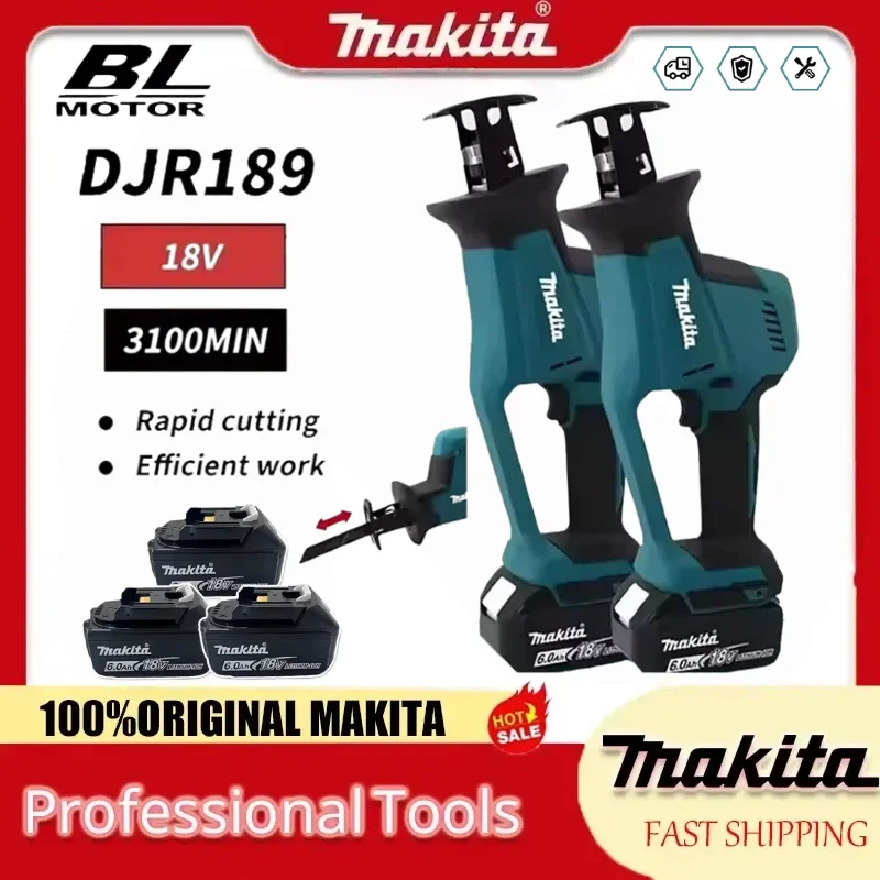 Makita DJR189 18V Cordless Electric Reciprocating Saw Brushless Rechargeable Wood Metal Cutting Saw Portable Saw Power Tool
Makita DJR189 18V Cordless Electric Reciprocating Saw Brushless Rechargeable Wood Metal Cutting Saw Portable Saw Power Tool