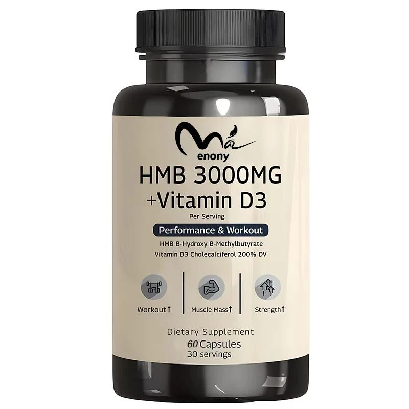 HMB 3000mg and vitamin D3 (1600 IU) supplements promote muscle growth and recovery -60 vegetarian capsules 30 servings
HMB 3000mg and vitamin D3 (1600 IU) supplements promote muscle growth and recovery -60 vegetarian capsules 30 servings