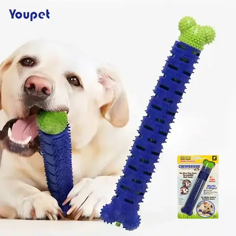 Vara de moagem de dente de cachorro, massageador de limpeza de grau alimentício, escova de dente de borracha, brinquedo de mastigar, limpeza de dentes de animal de estimação com leve força de mordida