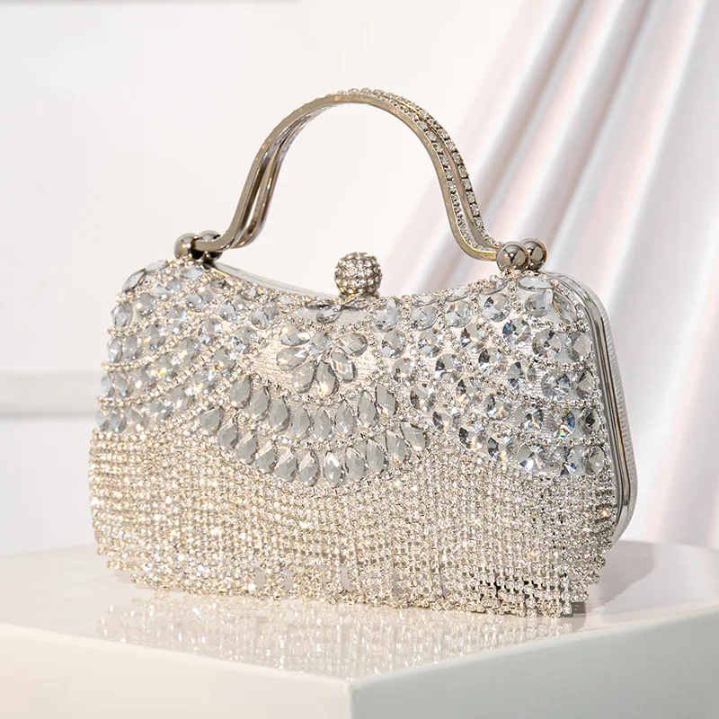 Gold And Silver Color With Rhinestone Bag Tassel With Bracelet Banquet Bag Fashionable Celebrity Evening Dress Handbag For Party
Gold And Silver Color With Rhinestone Bag Tassel With Bracelet Banquet Bag Fashionable Celebrity Evening Dress Handbag For Party