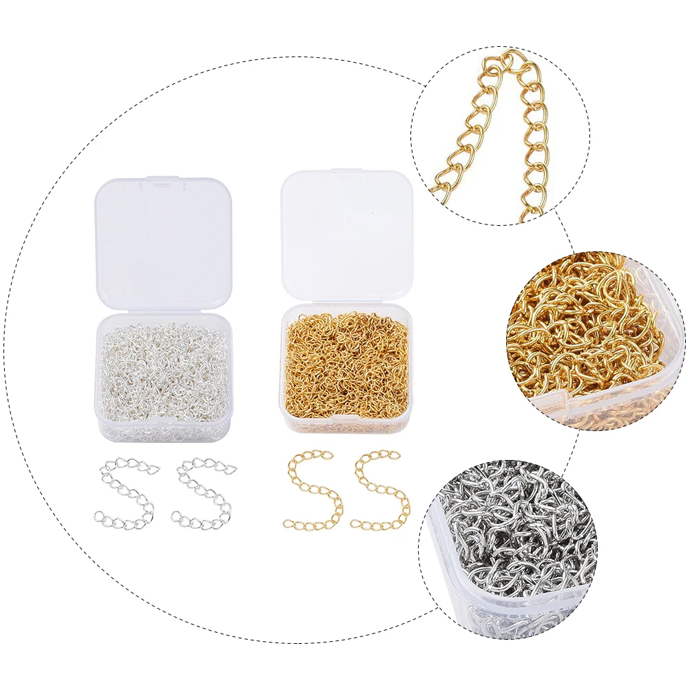 2 Boxes Iron Jewelry Extenders Cable Link Chains Spool DIY Accessories Chain Storage Practical Twisted Chains Bracelets Anklets
2 Boxes Iron Jewelry Extenders Cable Link Chains Spool DIY Accessories Chain Storage Practical Twisted Chains Bracelets Anklets