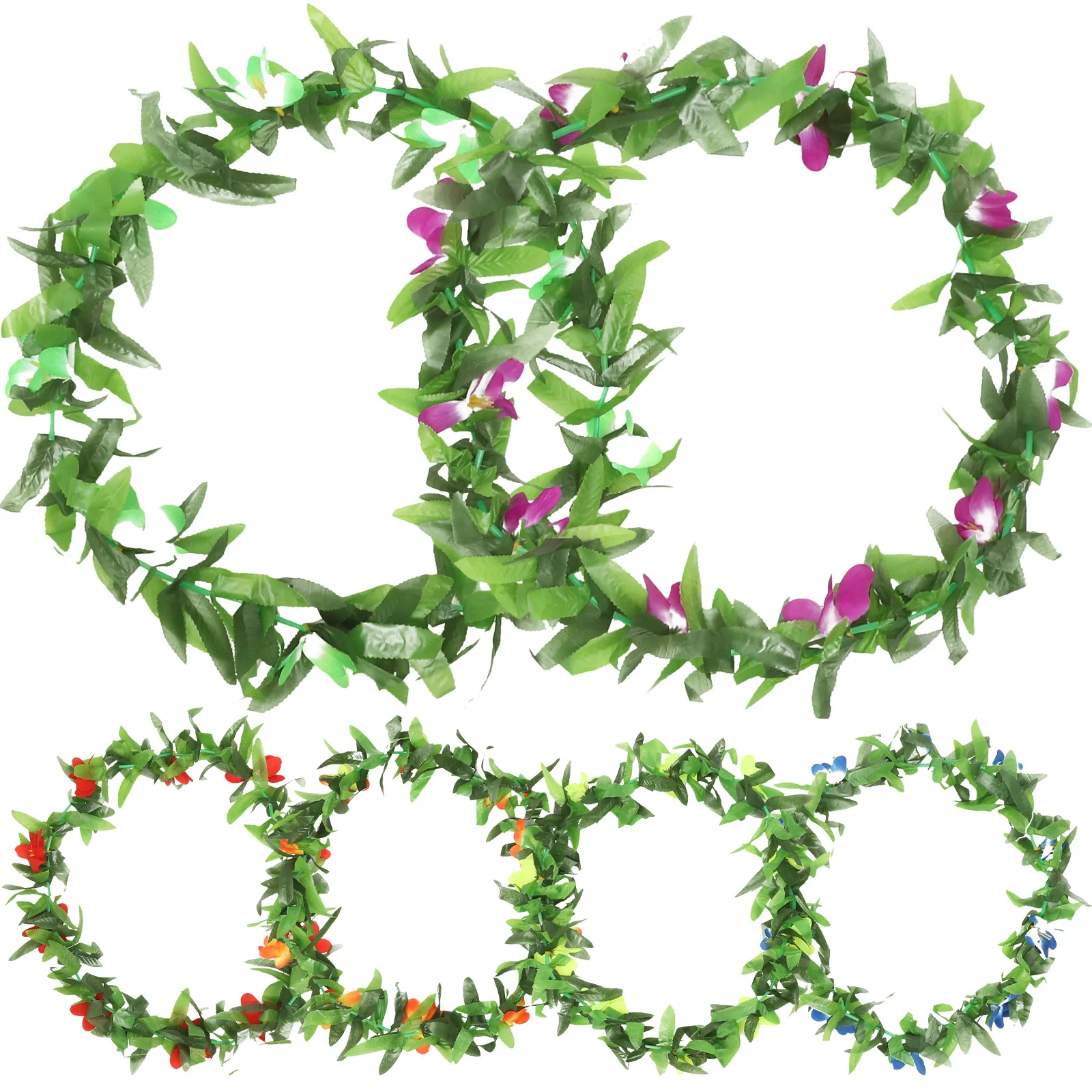 6Pcs Hawaiian Flower Leis Vibrant Polyester Garlands Fade Resistant for Luau Party Summer Festival Decoration Supplies
6Pcs Hawaiian Flower Leis Vibrant Polyester Garlands Fade Resistant for Luau Party Summer Festival Decoration Supplies