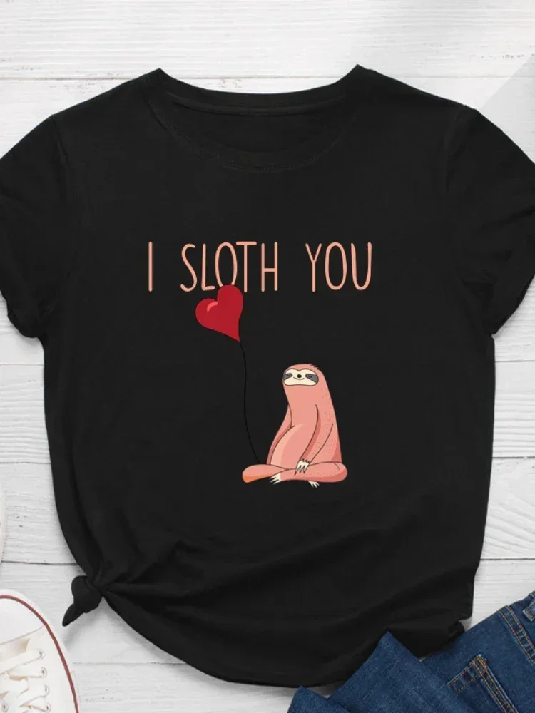 I Sloth You Heart Print Women T Shirt Short Sleeve O Neck Loose Women Tshirt Ladies Tee Shirt Tops Clothes Camisetas Mujer
I Sloth You Heart Print Women T Shirt Short Sleeve O Neck Loose Women Tshirt Ladies Tee Shirt Tops Clothes Camisetas Mujer
