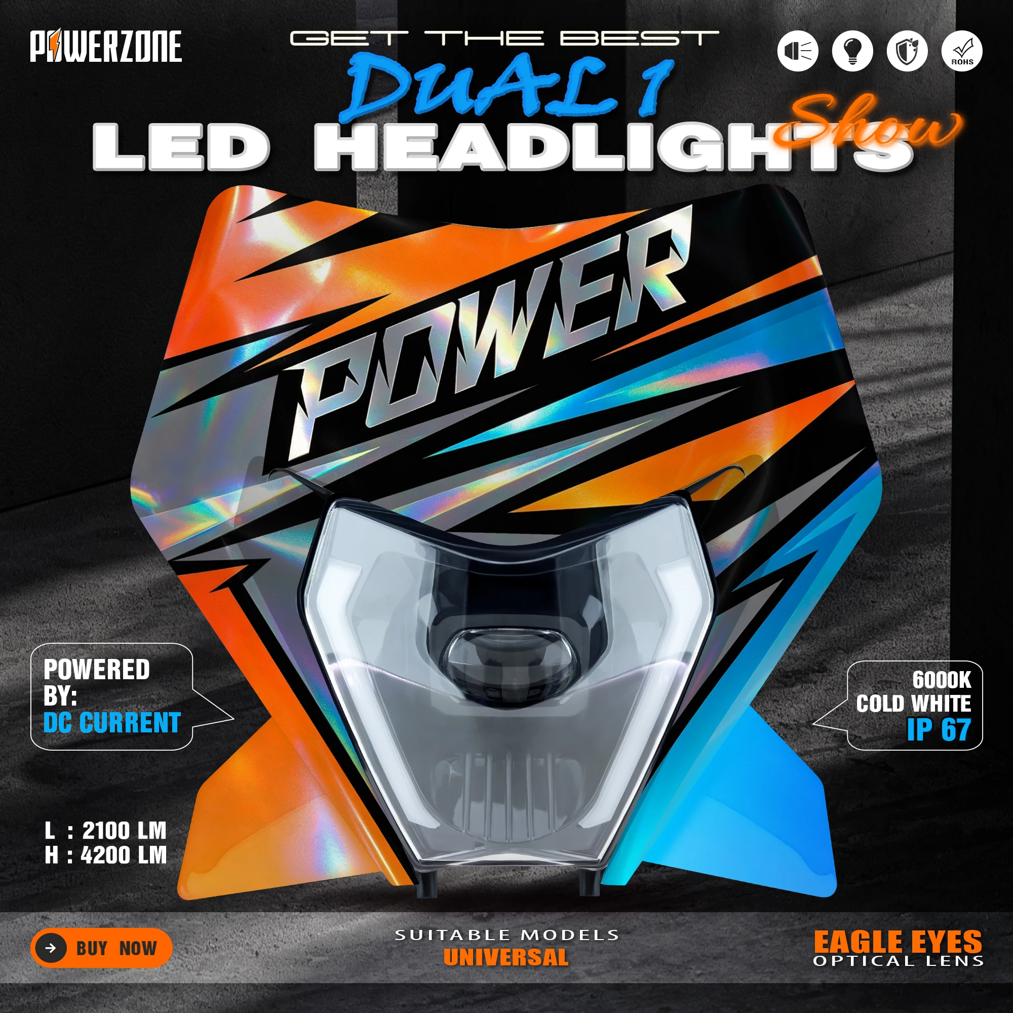 PowerZone Dirt Bike Enduro Headlight For KTM EXC SXF XCW MX 2024-N Supermoto Fairing Front Lamp With Sticker Holographics
PowerZone Dirt Bike Enduro Headlight For KTM EXC SXF XCW MX 2024-N Supermoto Fairing Front Lamp With Sticker Holographics