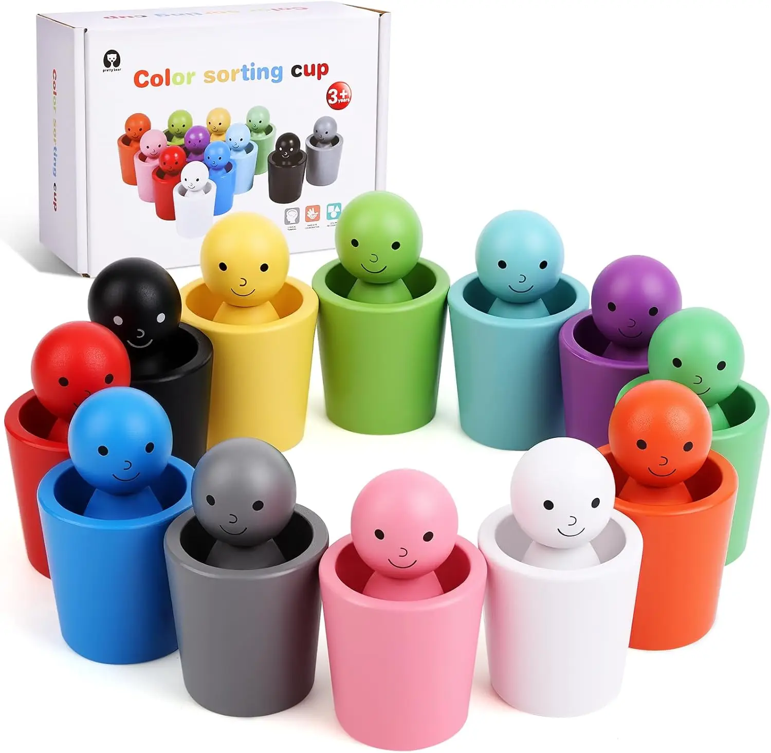 Color Sorting Cups, Wood Color Sorting Sensory Toy, Preschool Learning Educational Montessori Sensory Training Activities Toys
Color Sorting Cups, Wood Color Sorting Sensory Toy, Preschool Learning Educational Montessori Sensory Training Activities Toys