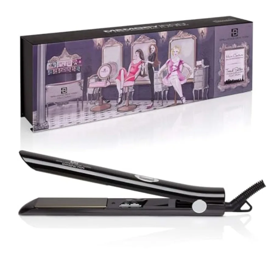 Brilliance New York - 1 Inch Diamond Titanium Flat Iron - 2 in 1 Hair Straightener and Curler - Anti-Static Frizz-Free Ionic Pl
Brilliance New York - 1 Inch Diamond Titanium Flat Iron - 2 in 1 Hair Straightener and Curler - Anti-Static Frizz-Free Ionic Pl