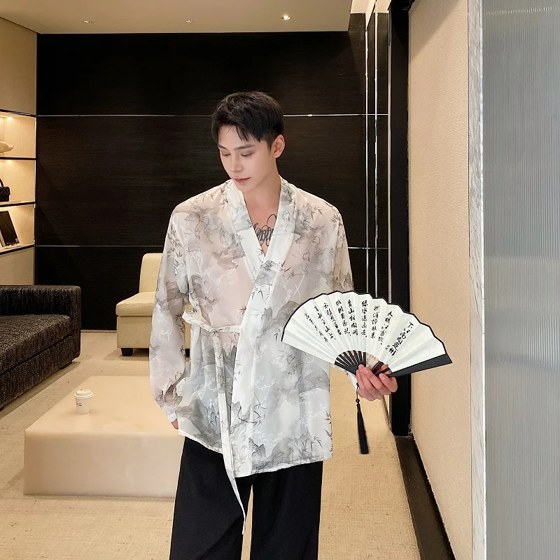 Новая летняя китайская мужская рубашка с длинным рукавом, повседневный топ с поясом для молодежи, универсальная свободная модель на все сезоны, модная
Новая летняя китайская мужская рубашка с длинным рукавом, повседневный топ с поясом для молодежи, универсальная свободная модель на все сезоны, модная