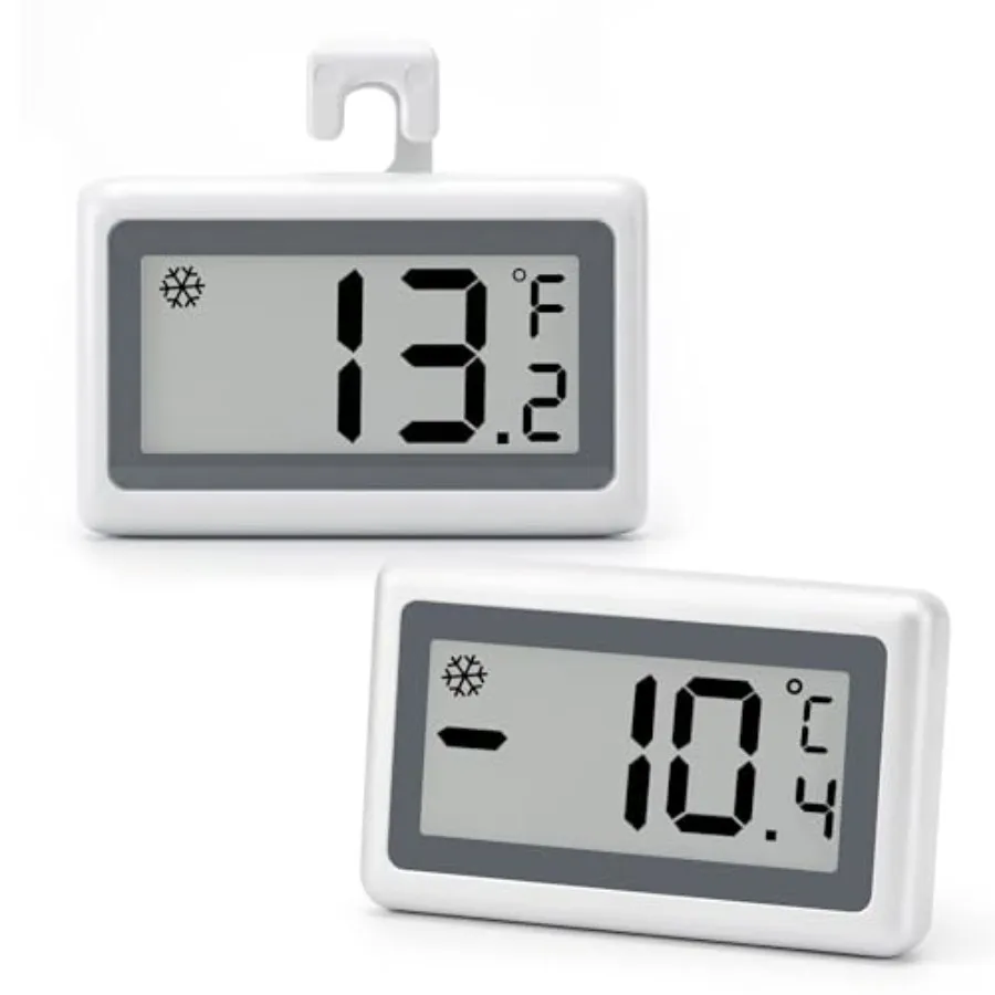 2 Pack Refrigerator Thermometer Digital, Fridge Freezer Thermometer with Large LCD Display, Magnetic Freezer Temperature Gauge
2 Pack Refrigerator Thermometer Digital, Fridge Freezer Thermometer with Large LCD Display, Magnetic Freezer Temperature Gauge