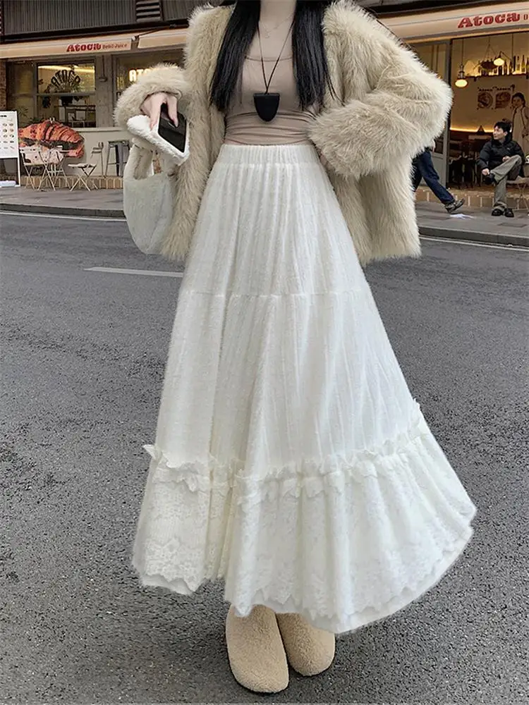 Кружевная лоскутная юбка с высокой талией, свободная юбка-миди трапециевидной формы, женская весна-осень 2021, новинка 202, корейская юбка-тортик длиной
Кружевная лоскутная юбка с высокой талией, свободная юбка-миди трапециевидной формы, женская весна-осень 2021, новинка 202, корейская юбка-тортик длиной