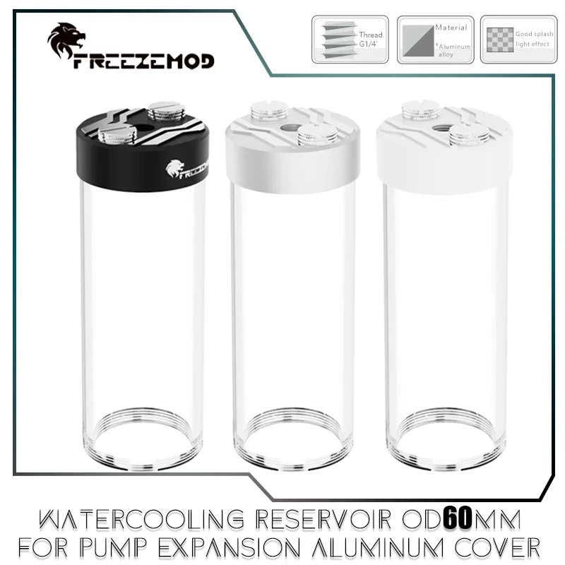 FREEZEMOD Резервуар водяного охлаждения OD60MM для расширения насоса, алюминиевая крышка, длина 66–316 мм, опционально, черный/серебристый/белый PJ-D5SXC
FREEZEMOD Резервуар водяного охлаждения OD60MM для расширения насоса, алюминиевая крышка, длина 66–316 мм, опционально, черный/серебристый/белый PJ-D5SXC