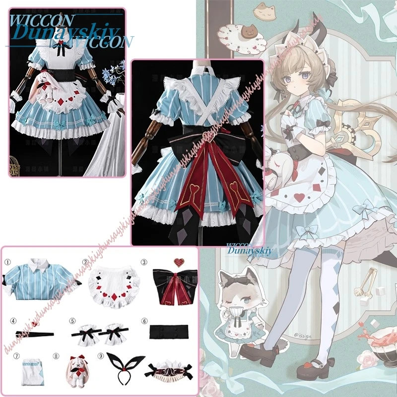 Genshin Impact Alice Cosplay Costume Dress Headwear Miliastra Wonderland Fairyland Prom Lolita Dress Women Halloween Role Play
Genshin Impact Alice Cosplay Costume Dress Headwear Miliastra Wonderland Fairyland Prom Lolita Dress Women Halloween Role Play