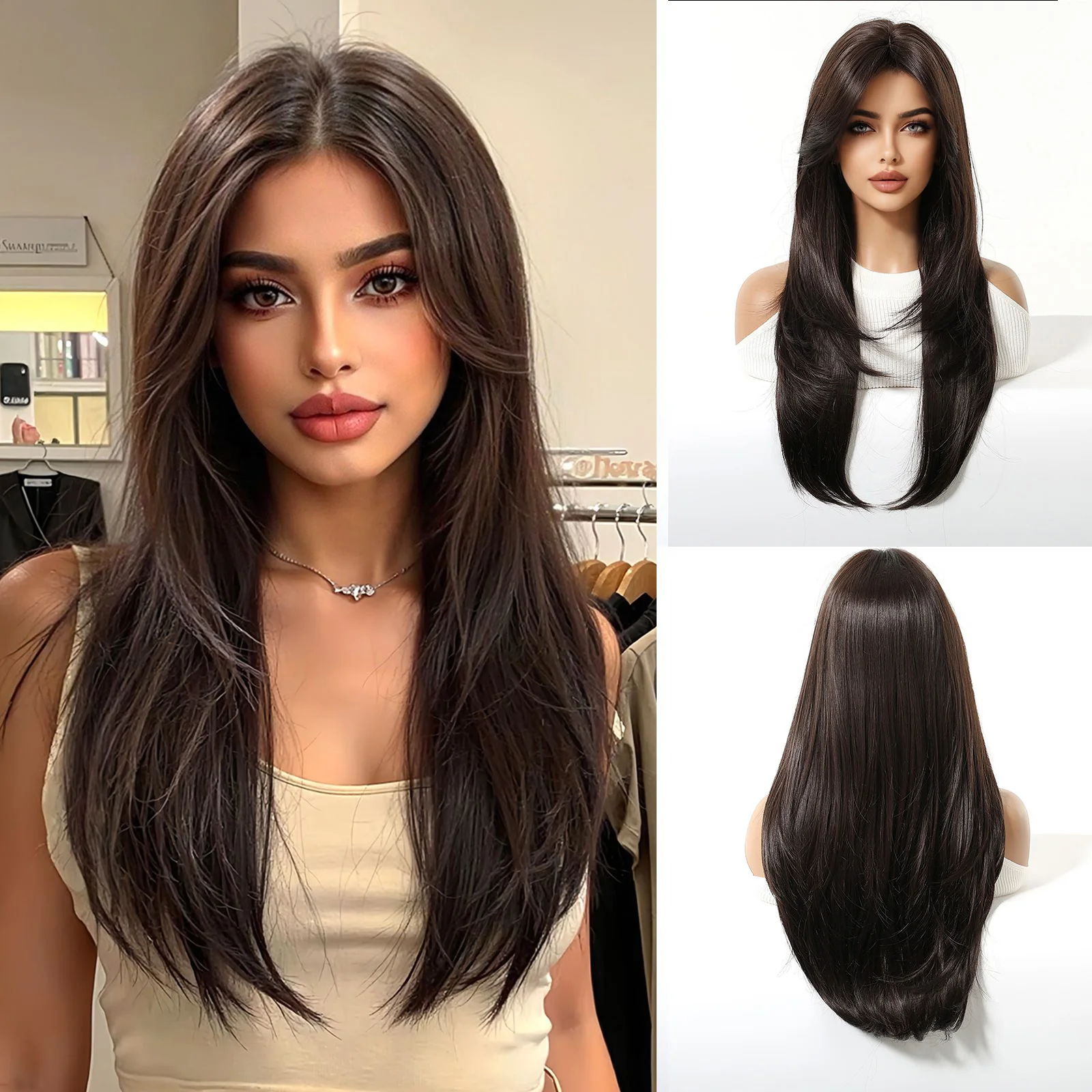 Синтетические парики EASIHAIR, длинные, прямые, темно-коричневые, женские парики с челкой, парики для женщин, для повседневного использования, косплея, термостойкие
Синтетические парики EASIHAIR, длинные, прямые, темно-коричневые, женские парики с челкой, парики для женщин, для повседневного использования, косплея, термостойкие