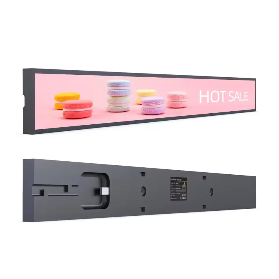 Shelf Edge Bar LCD Supermarket Shelf LCD Android Advertising Player Bar LCD Digital Signage and Monitor
Shelf Edge Bar LCD Supermarket Shelf LCD Android Advertising Player Bar LCD Digital Signage and Monitor