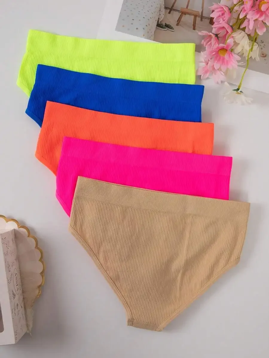 5pcs Womens Neon Color Seamless Triangle Panties Comfortable Spiral Design Casual Underwear
5pcs Womens Neon Color Seamless Triangle Panties Comfortable Spiral Design Casual Underwear