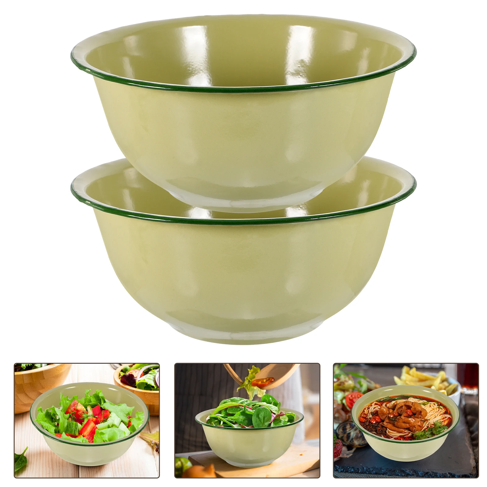2Pcs Retro Enamel Bowls Vintage Style Food Basins Kitchen Storage Bowls Multi-Function Supplies Enamel Basin
2Pcs Retro Enamel Bowls Vintage Style Food Basins Kitchen Storage Bowls Multi-Function Supplies Enamel Basin