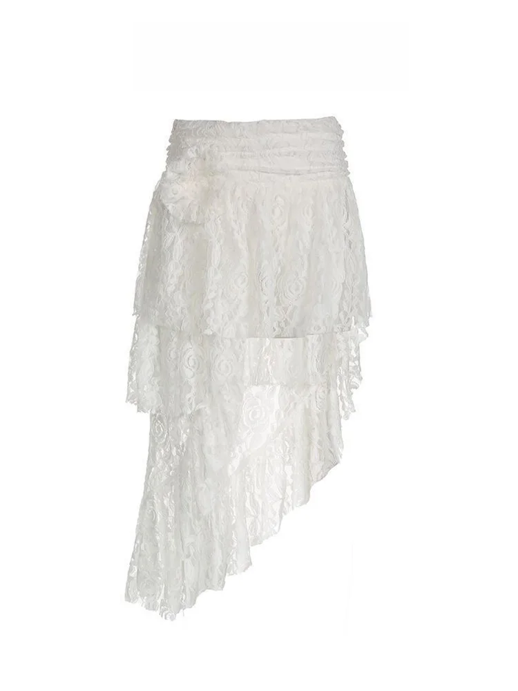 White Lace Asymmetrical Hem Midi Skirt Women's Spring Summer A-Line ort Skirt High Waist Commute Sle Trendy Dr
White Lace Asymmetrical Hem Midi Skirt Women's Spring Summer A-Line ort Skirt High Waist Commute Sle Trendy Dr