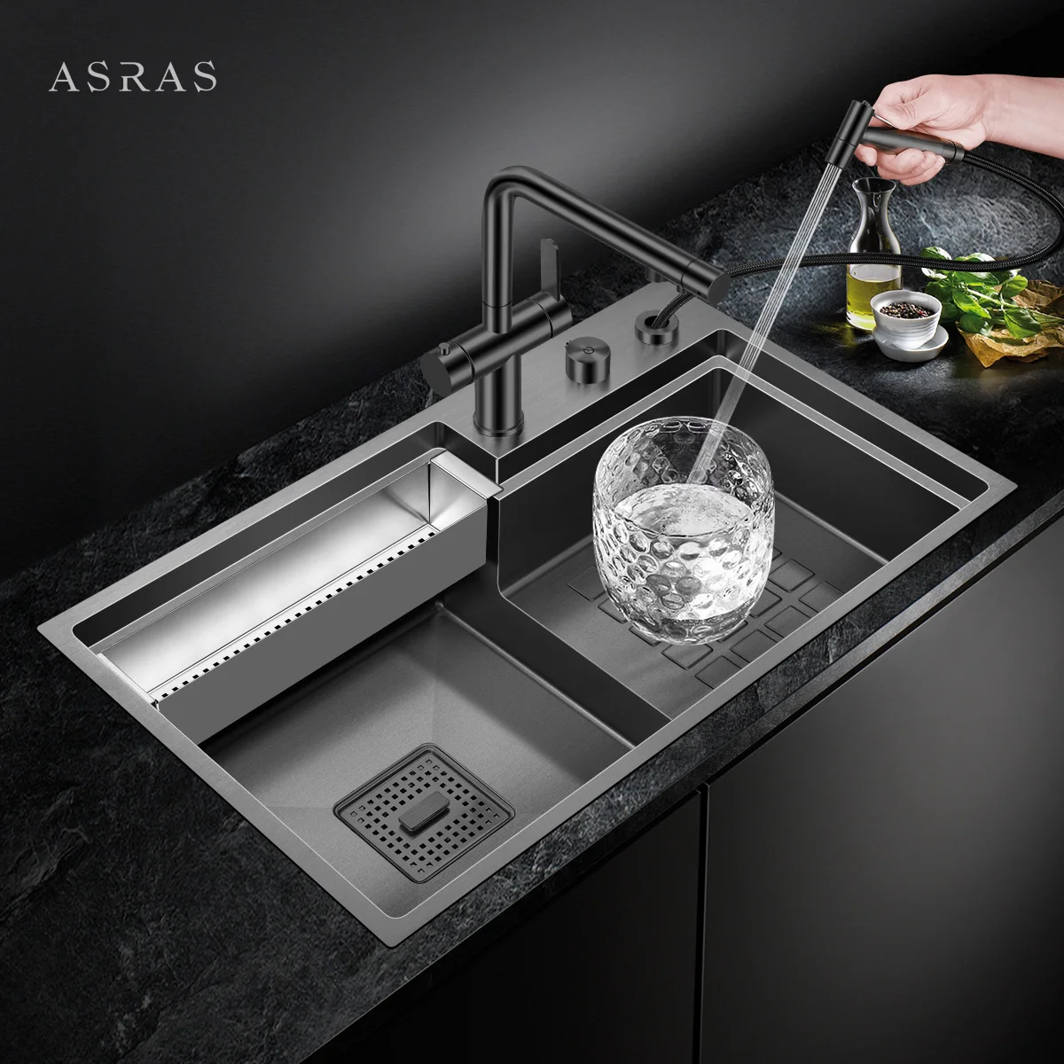Раковина для мытья посуды ASRAS black nano, большая емкость из нержавеющей стали 304
Раковина для мытья посуды ASRAS black nano, большая емкость из нержавеющей стали 304