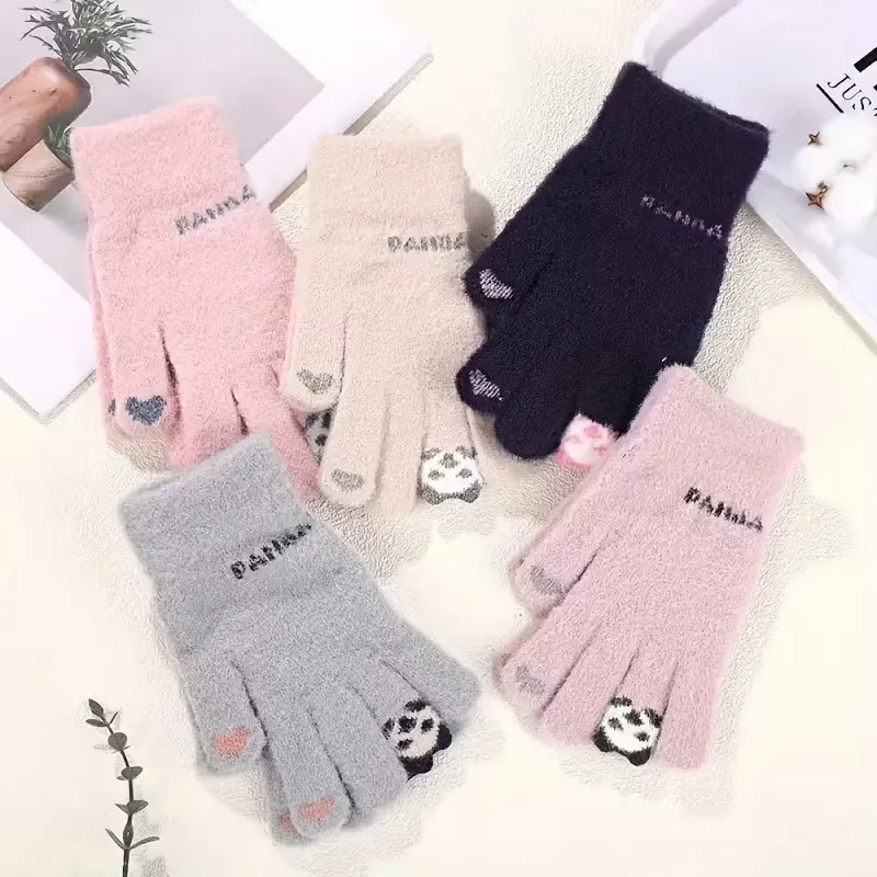 Cute Panda Outdoor Gloves for Fall Winter Cycling Warm Thickened Touch Screen Knit Fingerless Gloves for Christmas New Year Gift
Cute Panda Outdoor Gloves for Fall Winter Cycling Warm Thickened Touch Screen Knit Fingerless Gloves for Christmas New Year Gift