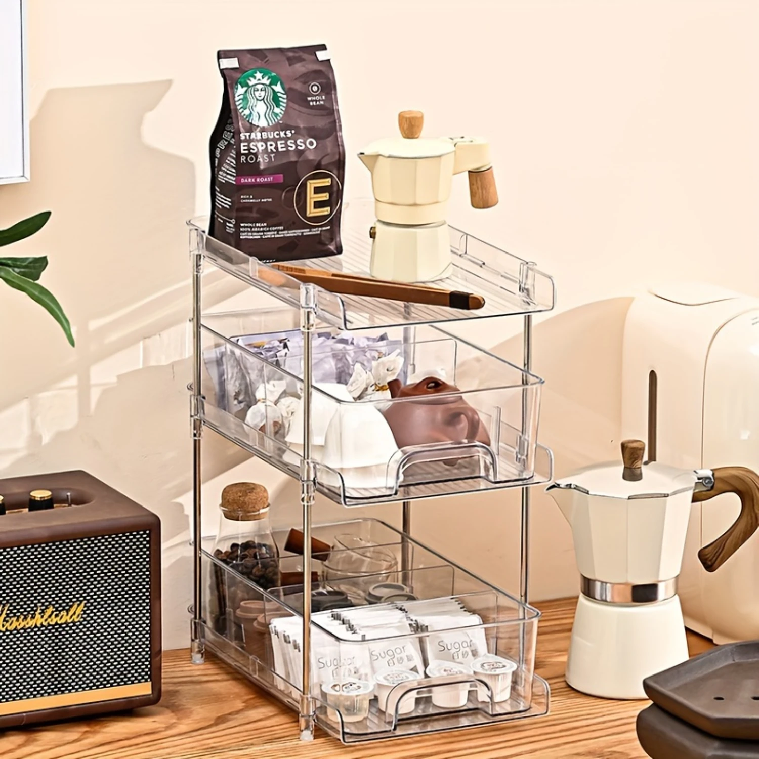 1pc 3-Tier Plastic Transparent Organizer With Drawers, Multi-Use Shelf, For Bathroom, Pantry, Sink, Makeup & Skincare, Wardrobe
1pc 3-Tier Plastic Transparent Organizer With Drawers, Multi-Use Shelf, For Bathroom, Pantry, Sink, Makeup & Skincare, Wardrobe